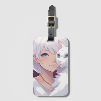 White Lady Cat Bagagelabel
