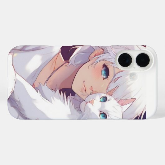 White Lady Cat Case-Mate iPhone Case (Achterkant (horizontaal))