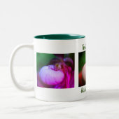 White Lady Slipper Flower Art gepersonaliseerd Tweekleurige Koffiemok (Links)