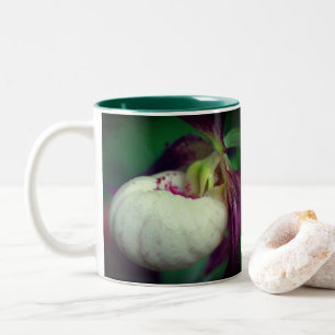 White Lady Slipper Flower, speciaal gepersonalisee Tweekleurige Koffiemok