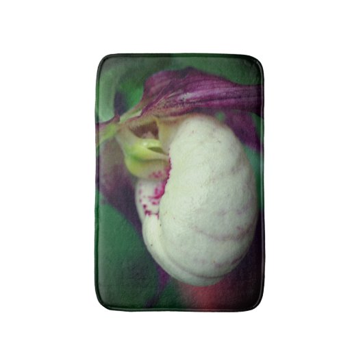 White lady Slipper Orchid Flower Close Badmat (Voorkant Verticaal)