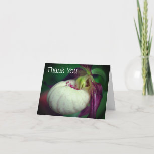 White Lady Slipper Orchid Flower Hartelijk dank Bedankkaart
