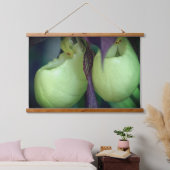 White Lady Slipper Orchid Flower Pair Hangend Wandkleed (Slaapkamer)