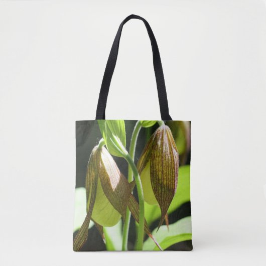 White Lady Slipper Orchid Flower Pair Tote Bag (Voorkant)