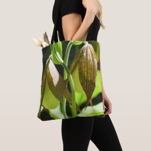 White Lady Slipper Orchid Flower Pair Tote Bag