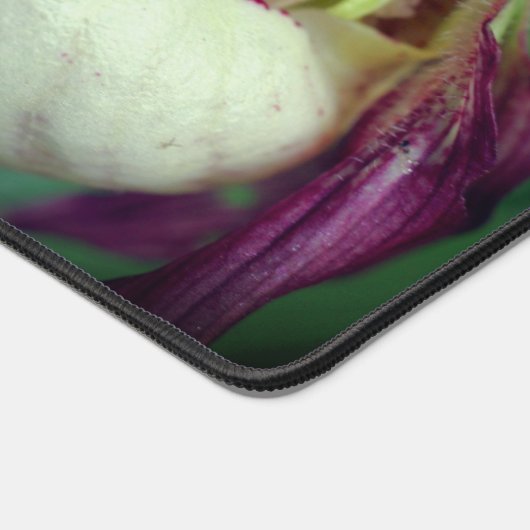 White Lady Slipper Orchid Flower Personalized Bureaumat (Hoek)