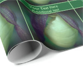 White Lady Slipper Orchid Flower Personalized Cadeaupapier (Rol Hoek)