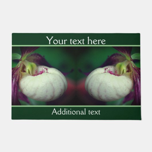 White Lady Slipper Orchid Flower Personalized Deurmat (Voorkant)