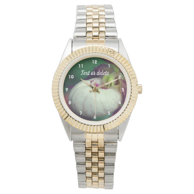 White Lady Slipper Orchid Flower Personalized Horloge (Voorkant)