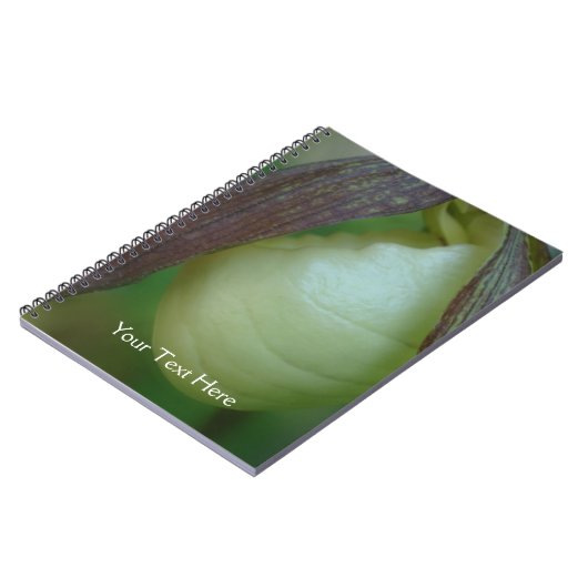 White Lady Slipper Orchid Flower Personalized Notitieboek (Linkerzijde)