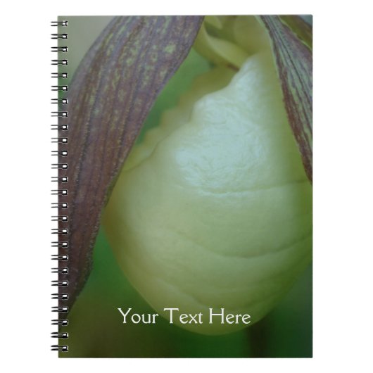 White Lady Slipper Orchid Flower Personalized Notitieboek (Voorkant)