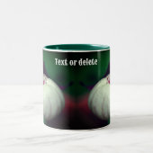 White Lady Slipper Orchid Flower Personalized Tweekleurige Koffiemok (Center)