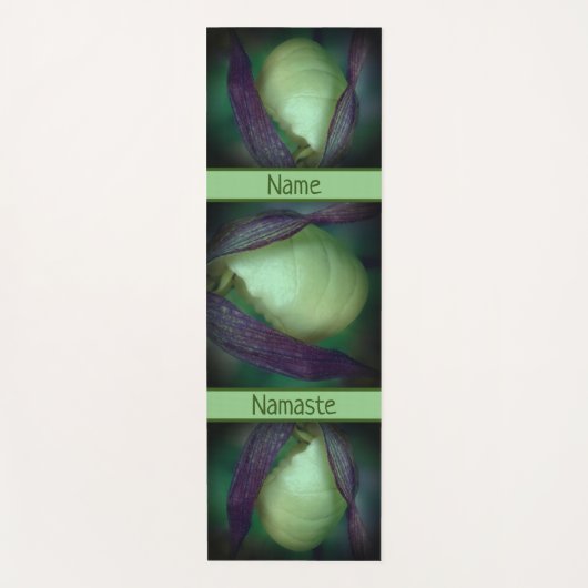 White Lady Slipper Orchid Flower Personalized Yogamat (Voorkant)