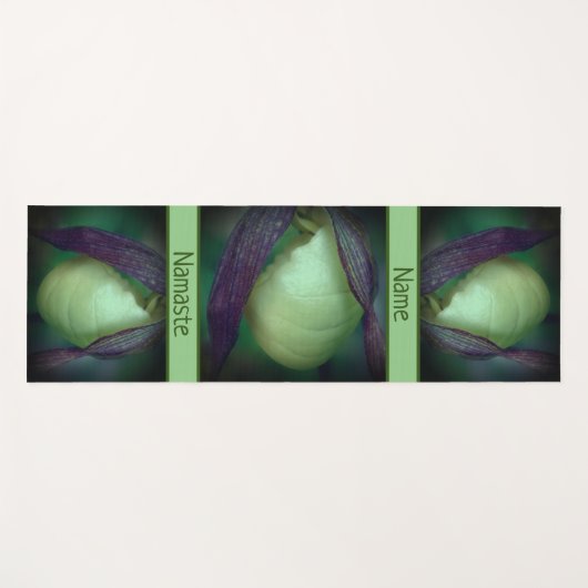 White Lady Slipper Orchid Flower Personalized Yogamat (Voorkant (horizontaal))