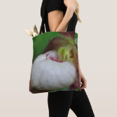White Lady Slipper Orchid Flower Tote Bag (Dichtbij)