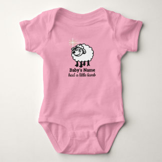 White Lamb-Baby's Name had een lampje Romper