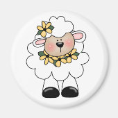 White Lamb T-shirts en cadeautjes Magneet (Voorkant)