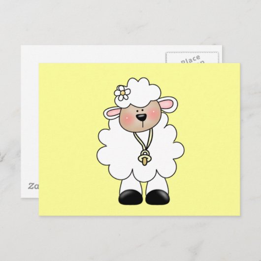 White Lamb Tshirts en Gifts Briefkaart (Voorkant / Achterkant)