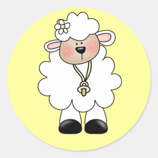 White Lamb Tshirts en Gifts Ronde Sticker (Voorkant)