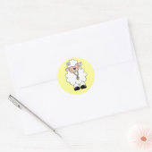 White Lamb Tshirts en Gifts Ronde Sticker (Envelop)
