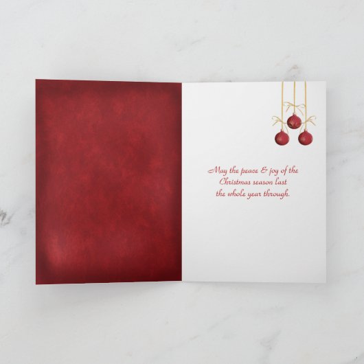 White Lantern Candle met Ornament Kaart (Binnen)