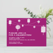 White Lantern Invitation Kaart (Staand voorkant)