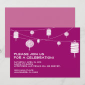 White Lantern Invitation Kaart (Voorkant / Achterkant)
