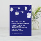 White Lantern Invitation Kaart (Staand voorkant)
