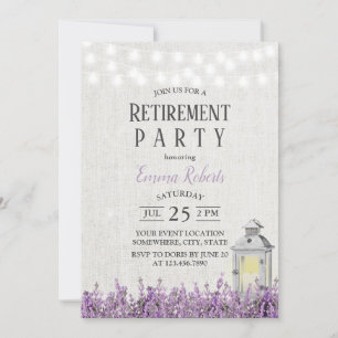  White Lantern Lavender Floral Retirement Kaart