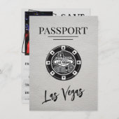 White Las Vegas Passport Bewaar de datum Save The Date (Voorkant / Achterkant)