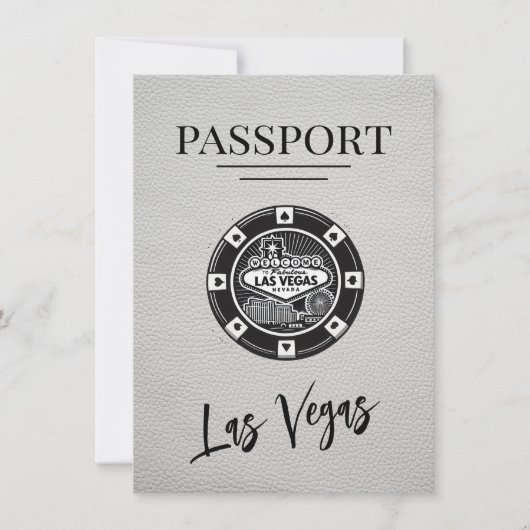 White Las Vegas Passport Bewaar de datum Save The Date (Voorkant)