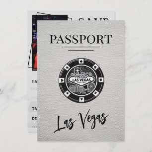 White Las Vegas Passport Bewaar de datum Save The Date