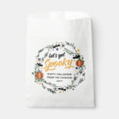 White Laten we Spooky Ghosts Halloween Wreath hale Bedankzakje (Voorkant)