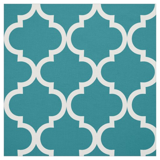 White lattice Moroccan quatrefoil tegel model Stof (Swatch)