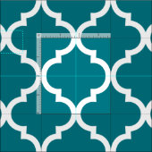 White lattice Moroccan quatrefoil tegel model Stof (Delen)