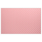 White Lattice on Coral Pink Stof (Yard (91,4 cm))