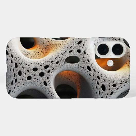 White Lattice with Amber Glow Abstract Case (Achterkant (horizontaal))
