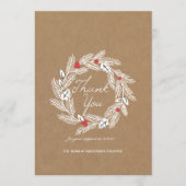 White Laurel krans op Kraft Paper Corporate Kaart (Voorkant)