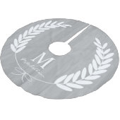White Laurels Gray Wood Grain - Gepersonaliseerd Kerstboom Rok (Gekanteld)