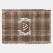 White Laurels Monogram Brown Plays Deken (Voorkant)