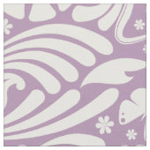 White & Lavender Floral Baroque Pattern Stof (Close Up)