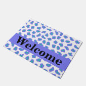 White Lavender Paars Leopard Skin Patroon Welkom Deurmat (Schuin)