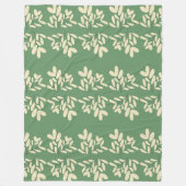 White Leaf Green Pattern Fleece Deken (Voorkant)