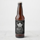 White Leaf Maple Syrup Black Curved Logo 4 x 3,5 i Bier Etiket (Voorkant)