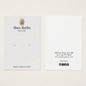 White Leather Gold Monogram Earling Display Card Visitekaartje (Voorkant /achterkant)