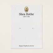White Leather Gold Monogram Earling Display Card Visitekaartje (Voorkant)