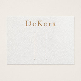 White Leather Hair Clip Barrette-schermkaart Visitekaartje