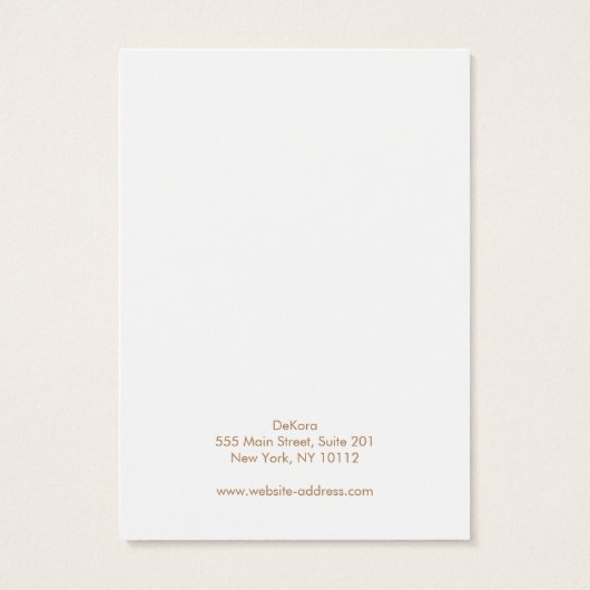 White Leather Ketting Display Card Visitekaartje (Achterkant)