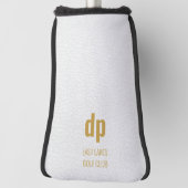 White Leather Kijk Monogram Aangepaste naam Golfheadcover (Draai 90)