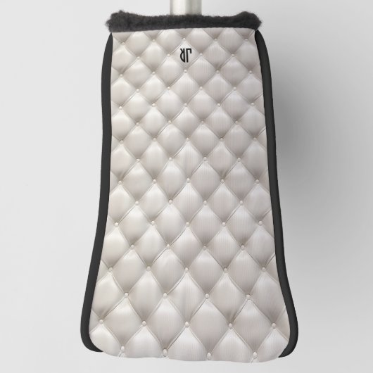 White Leather Quilted Texture Background Golfheadcover (Draai 90)